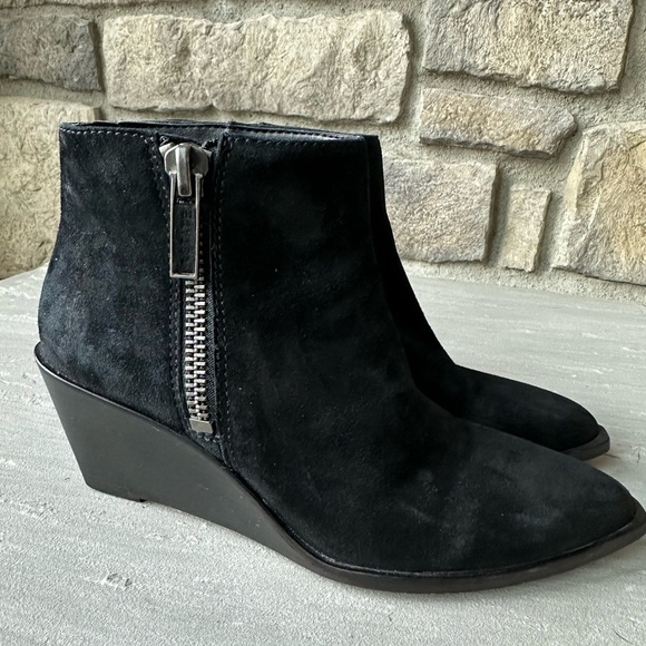 1.STATE Kipp Wedge Bootie Black Suede Size 6.5 - Picture 4 of 7